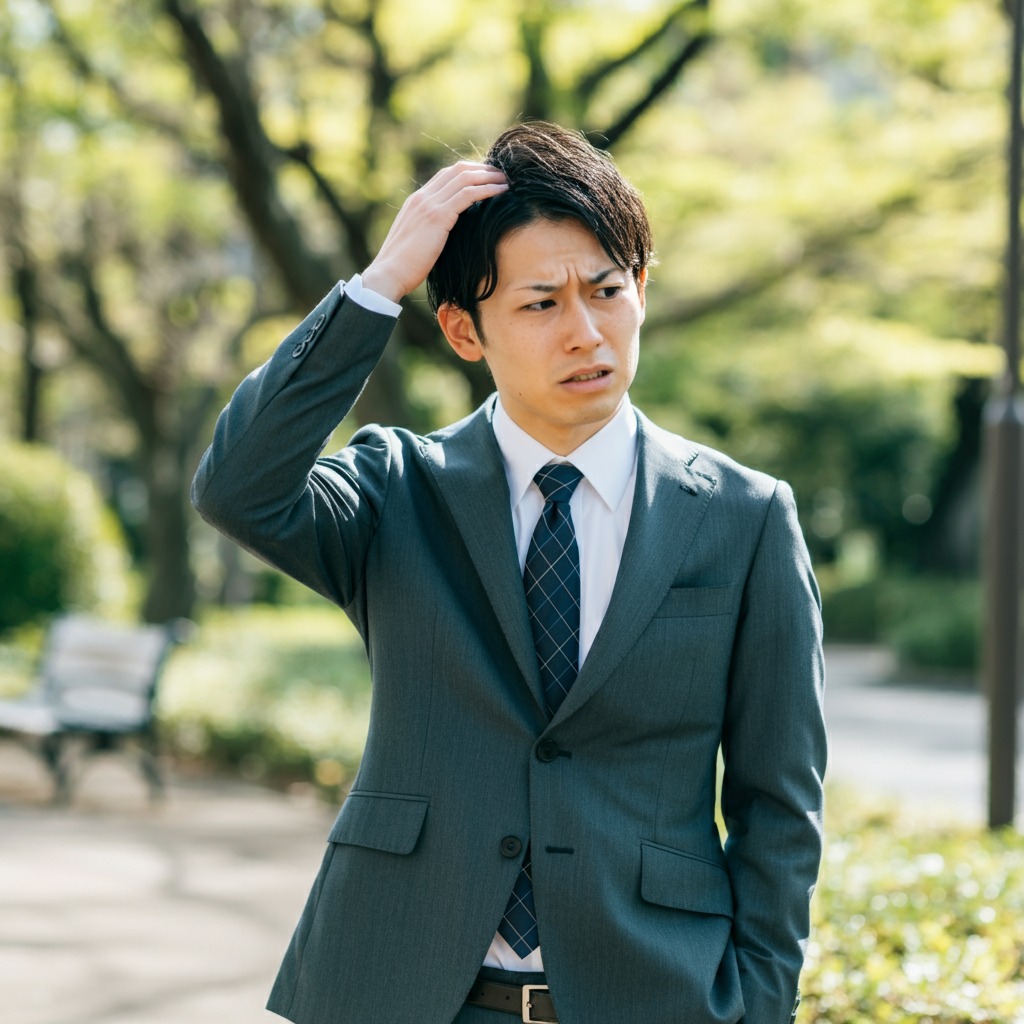 ストレスが原因で抜け毛が気になる男性ビジネスマン