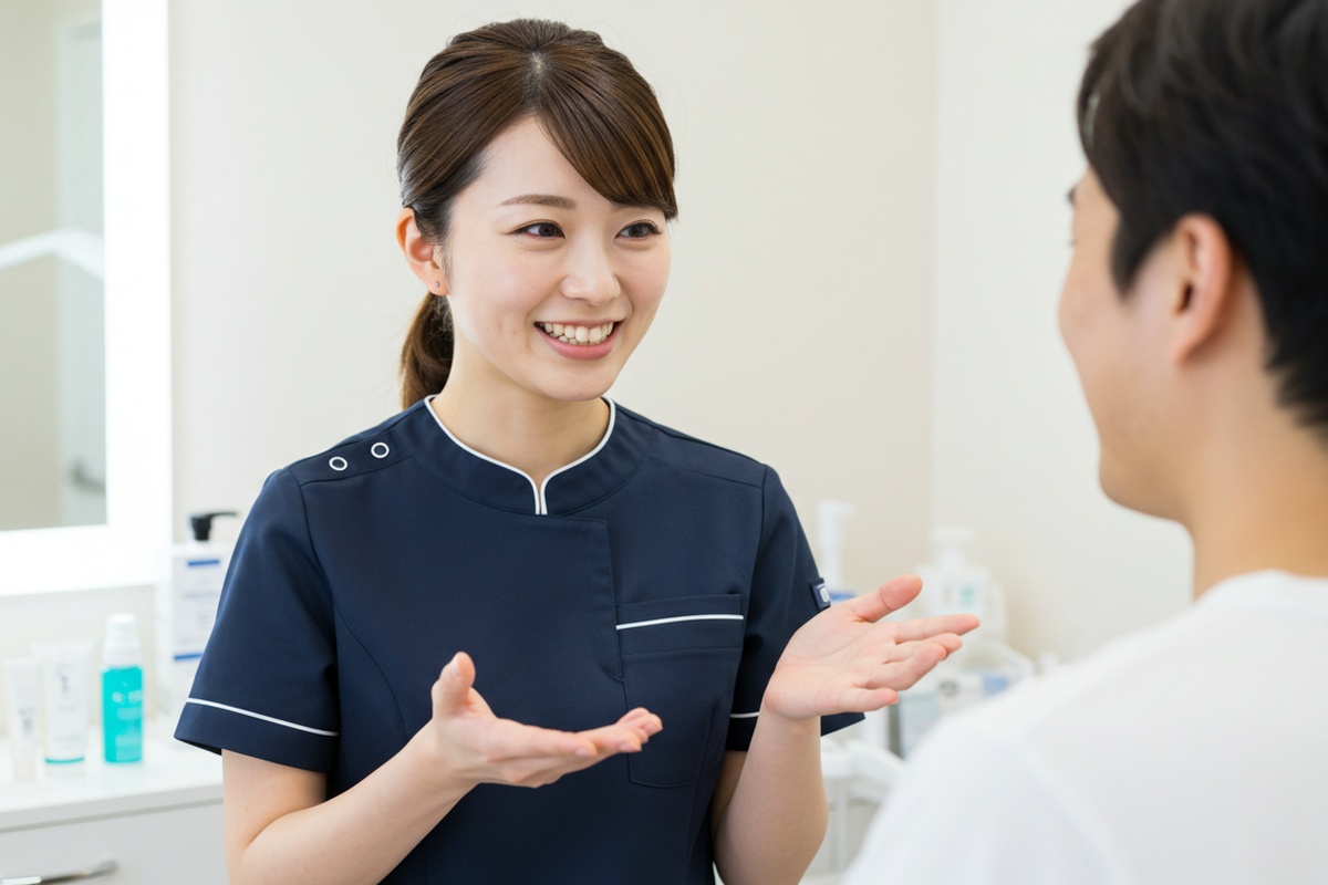 無料カウンセリングを行う美容クリニック看護師