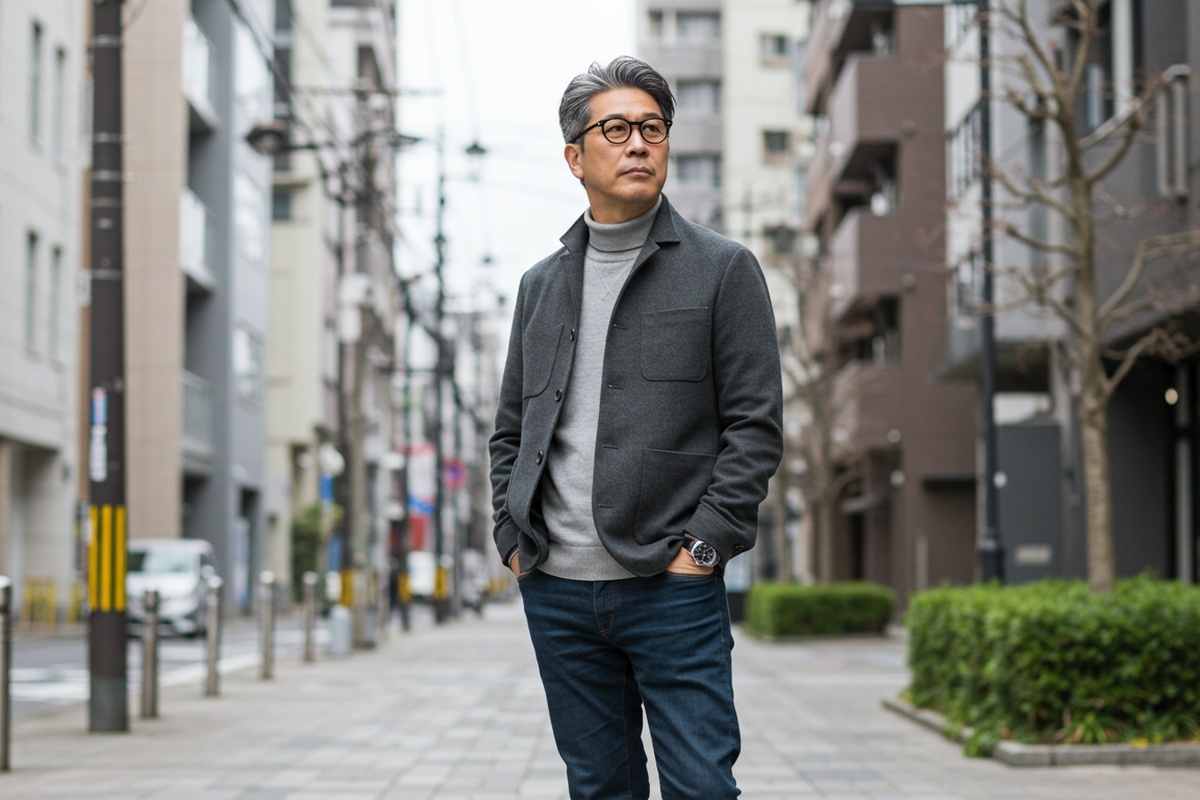 姿勢が良く若々しく見える60代男性