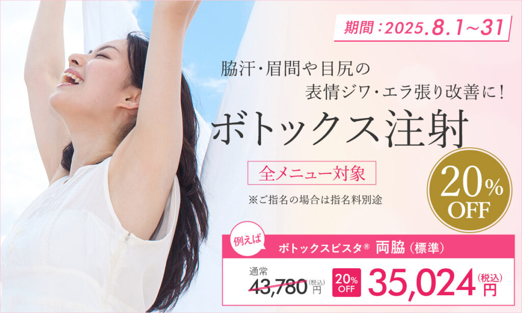 8月特別プラン！ボトックス注射