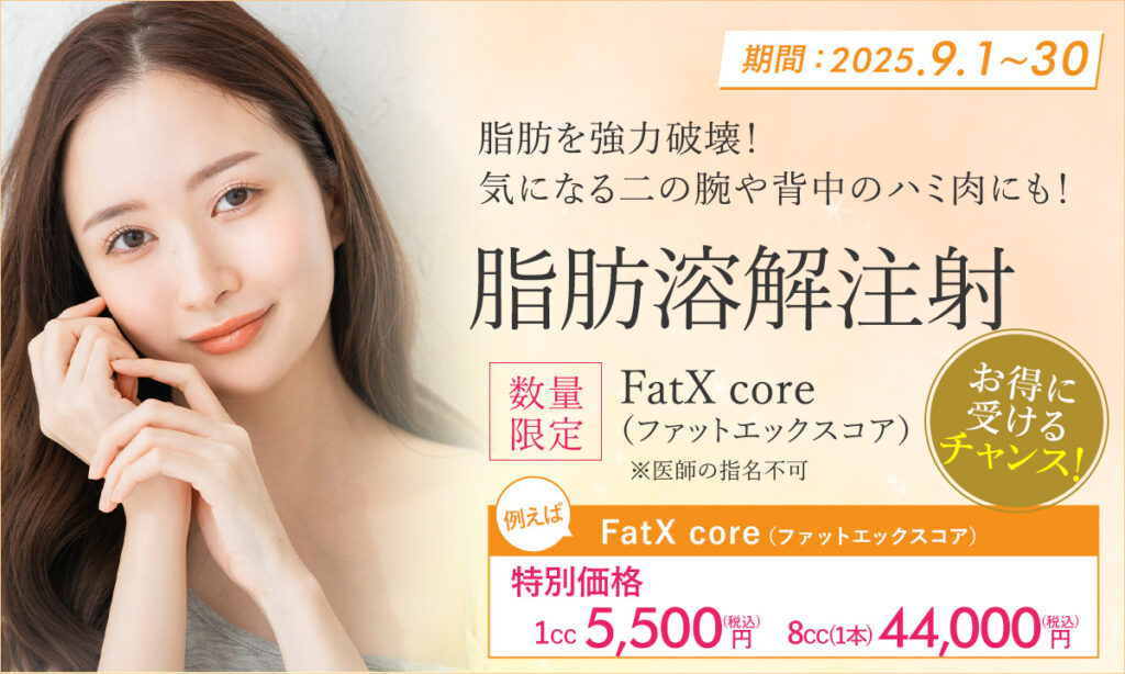 9月特別プラン!脂肪溶解注射(FatX core)