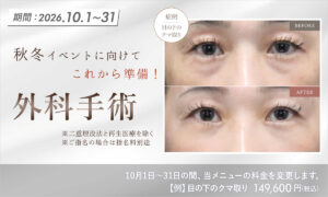 下瞼脂肪取り（経結膜的下眼瞼脱脂術）