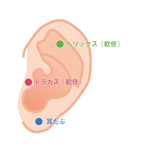 耳のピアス穴あけ