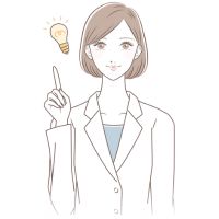 解説する女医のイラスト