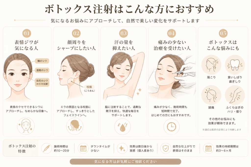ボトックス注射はこんな方におすすめ