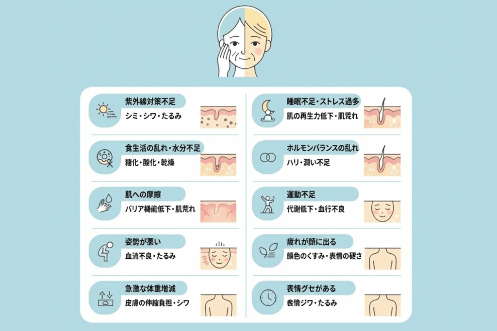 老け顔になる人に共通する特徴とは？原因となる習慣と対策を解説