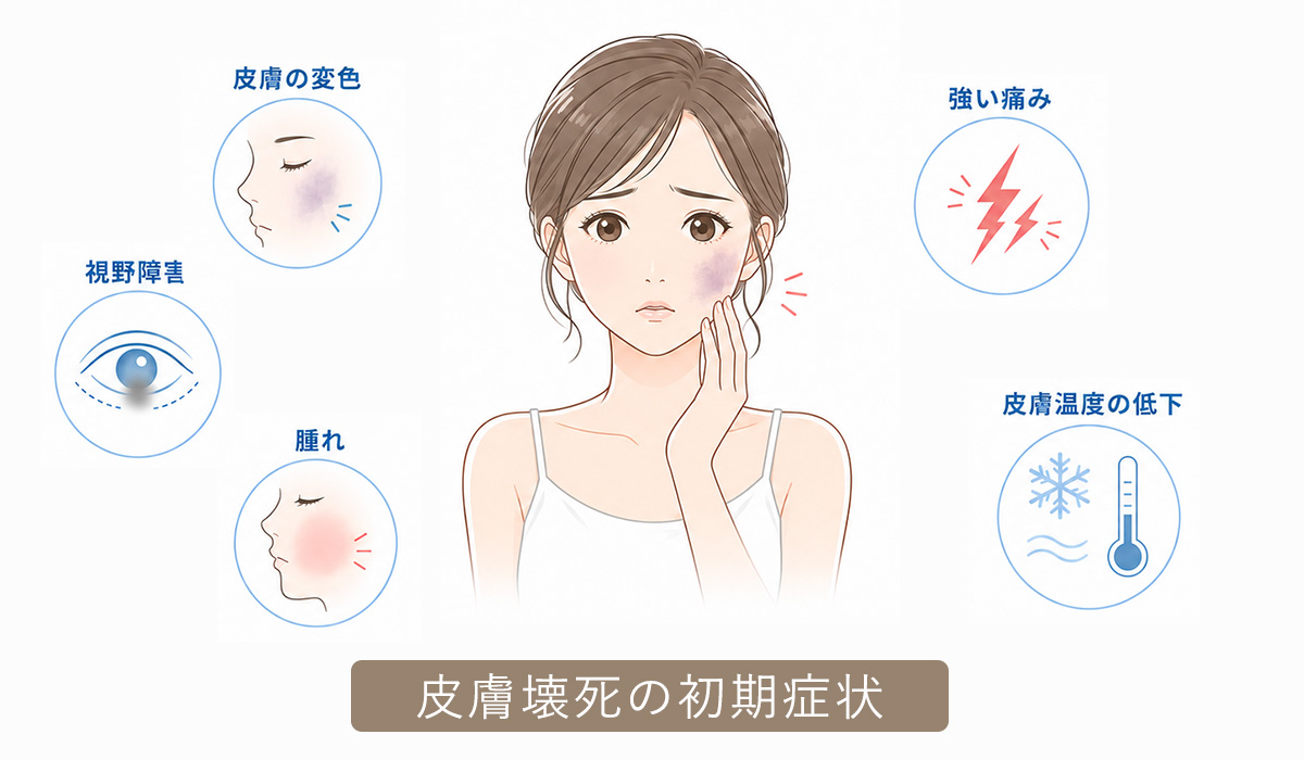 皮膚壊死の初期症状