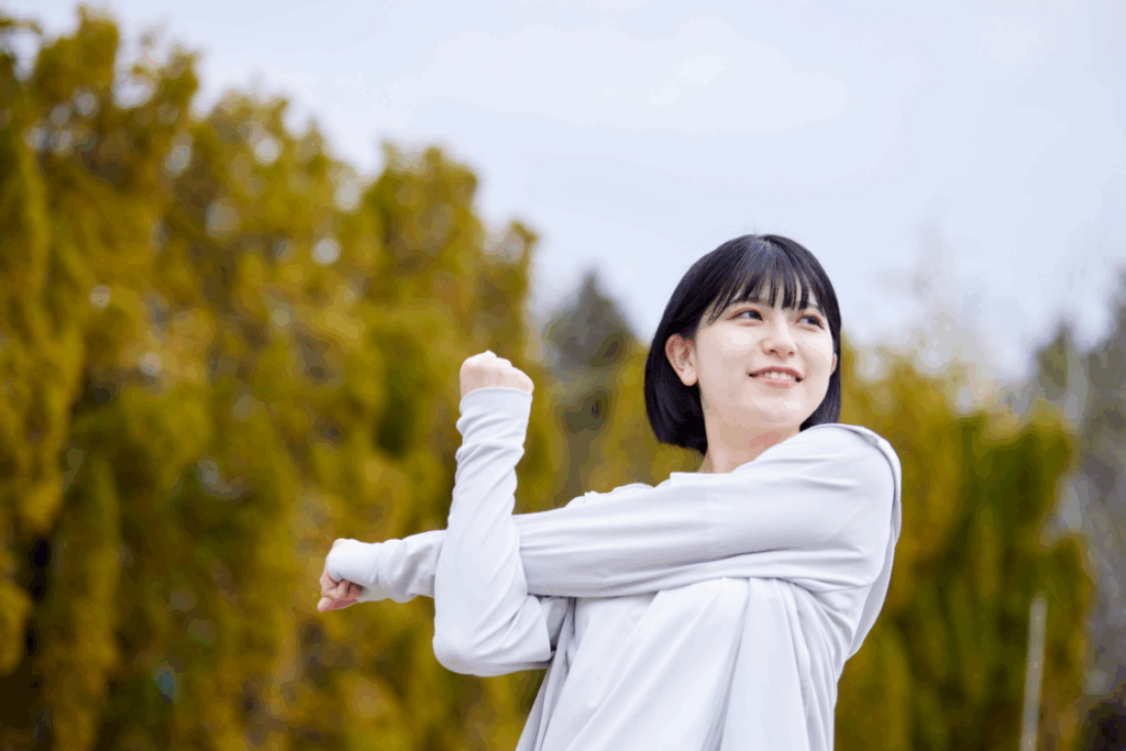 運動する女性