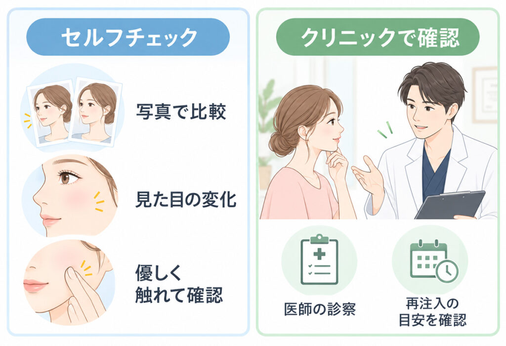 ヒアルロン酸が残っているかチェックする方法
