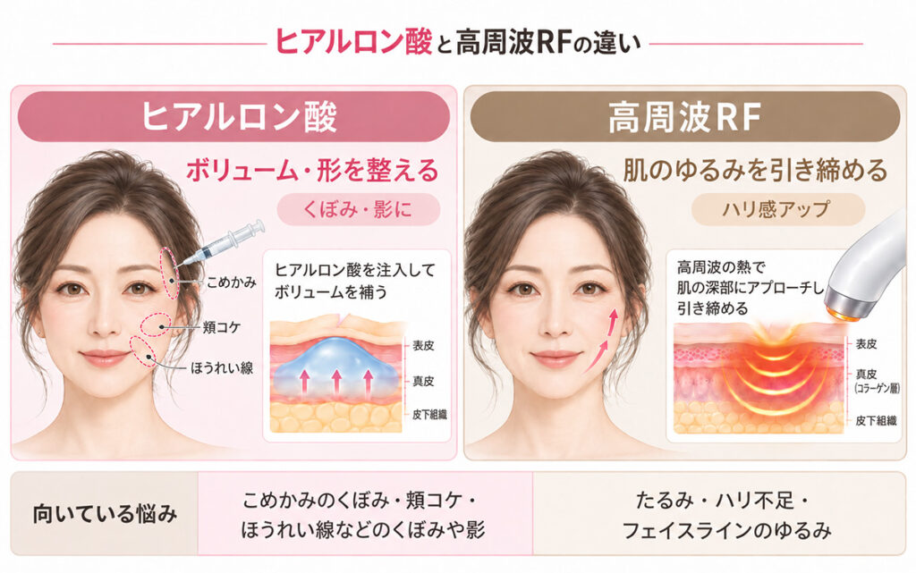 ヒアルロン酸と高周波RFの違い