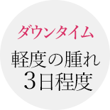 ダウンタイム軽度の腫れ3日程度