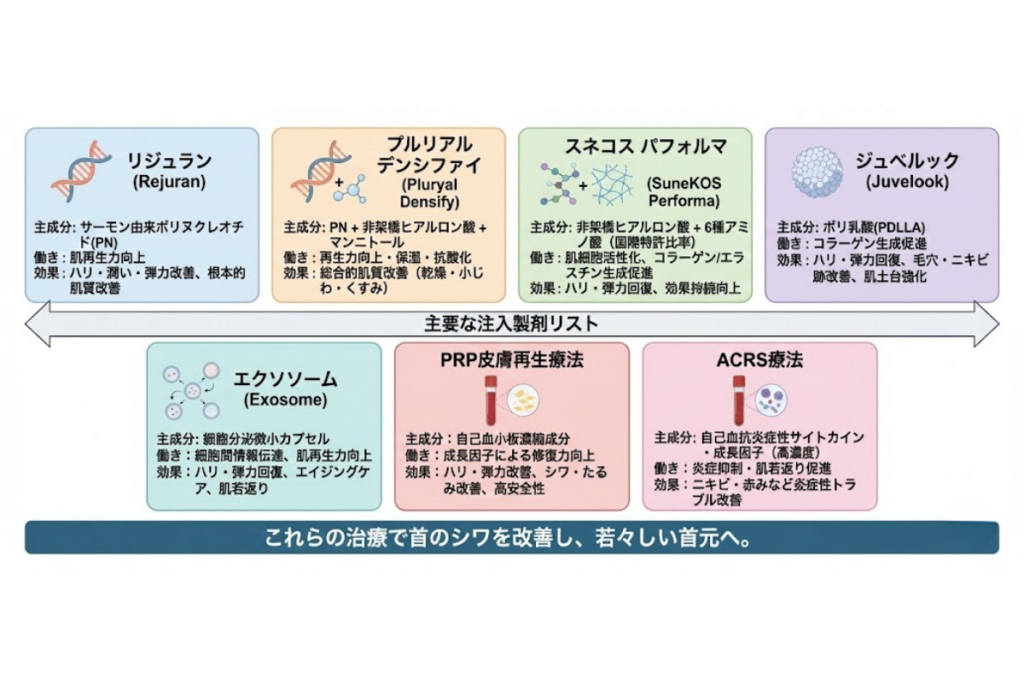 首に注入できる製剤の種類