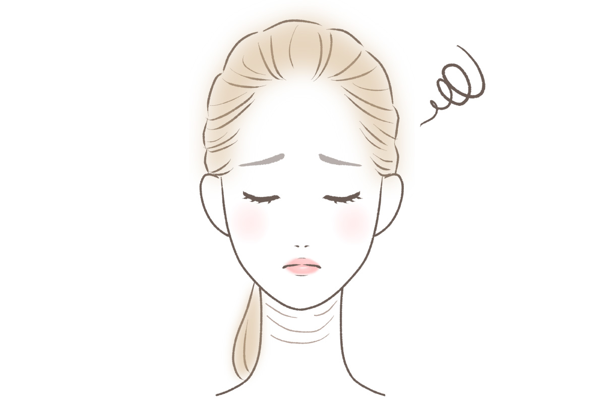 たるみが原因で皮膚が折れ込んでできる横ジワが気になる女性