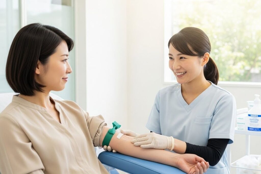 採血をする看護師