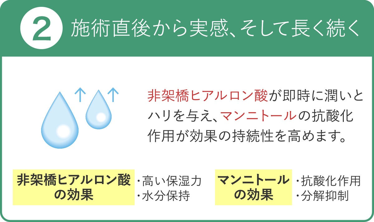 プルリアルデンシファイの主要成分とその働き（施術直後から実感、そして長く続く）