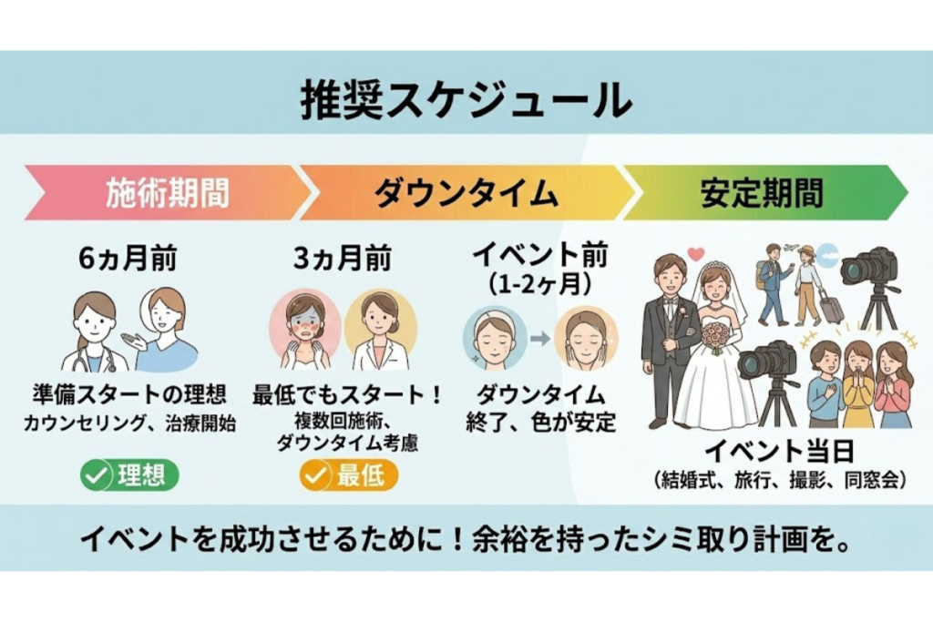 シミ取りの推奨スケジュール