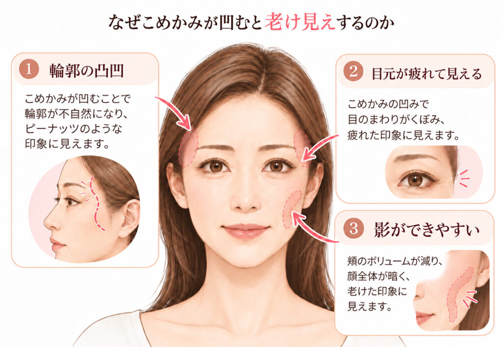 なぜこめかみが凹むと「老け見え」するのか