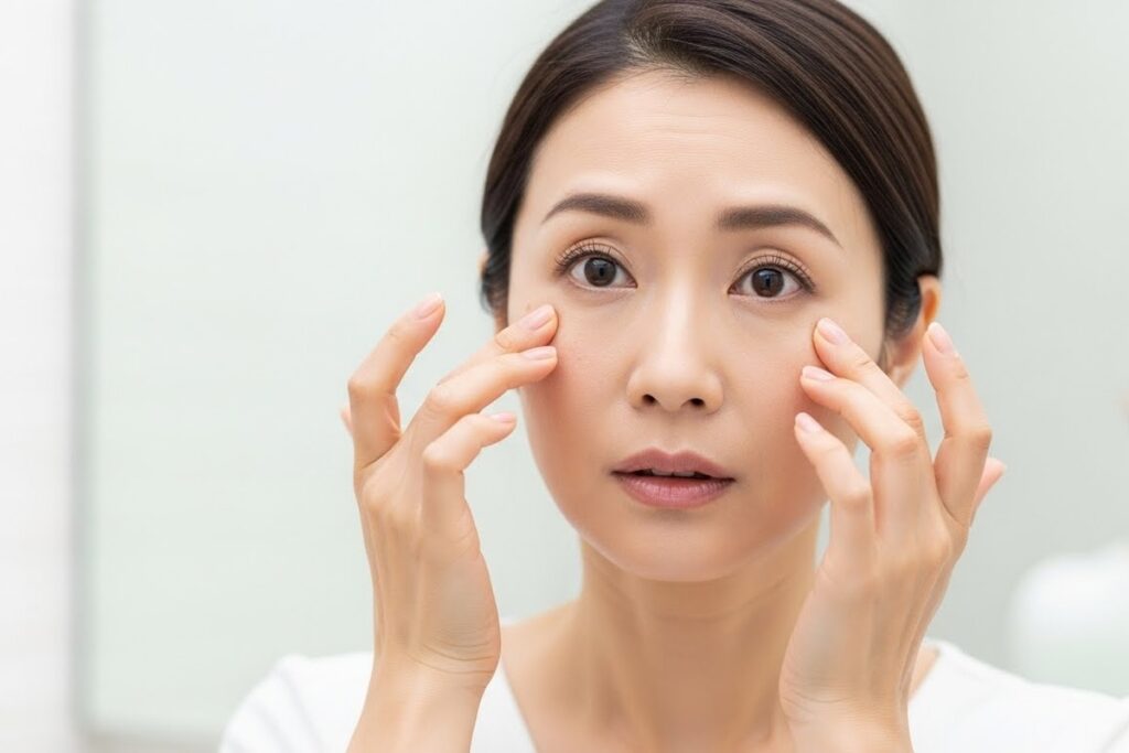 40代・50代の目の下のたるみを悪化させる原因:過度なマッサージや摩擦